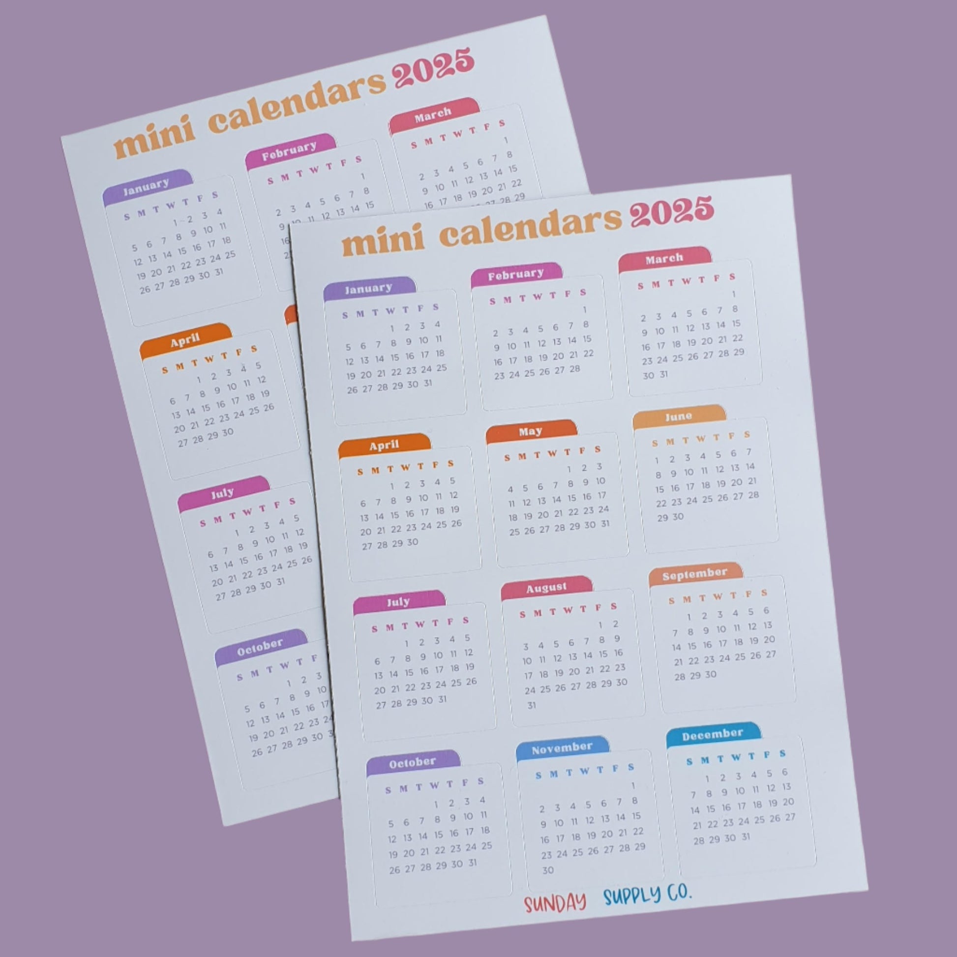 mini-2025-calendar-tabs-stickers-journal-planner-stationnary-lover-wellington-nz