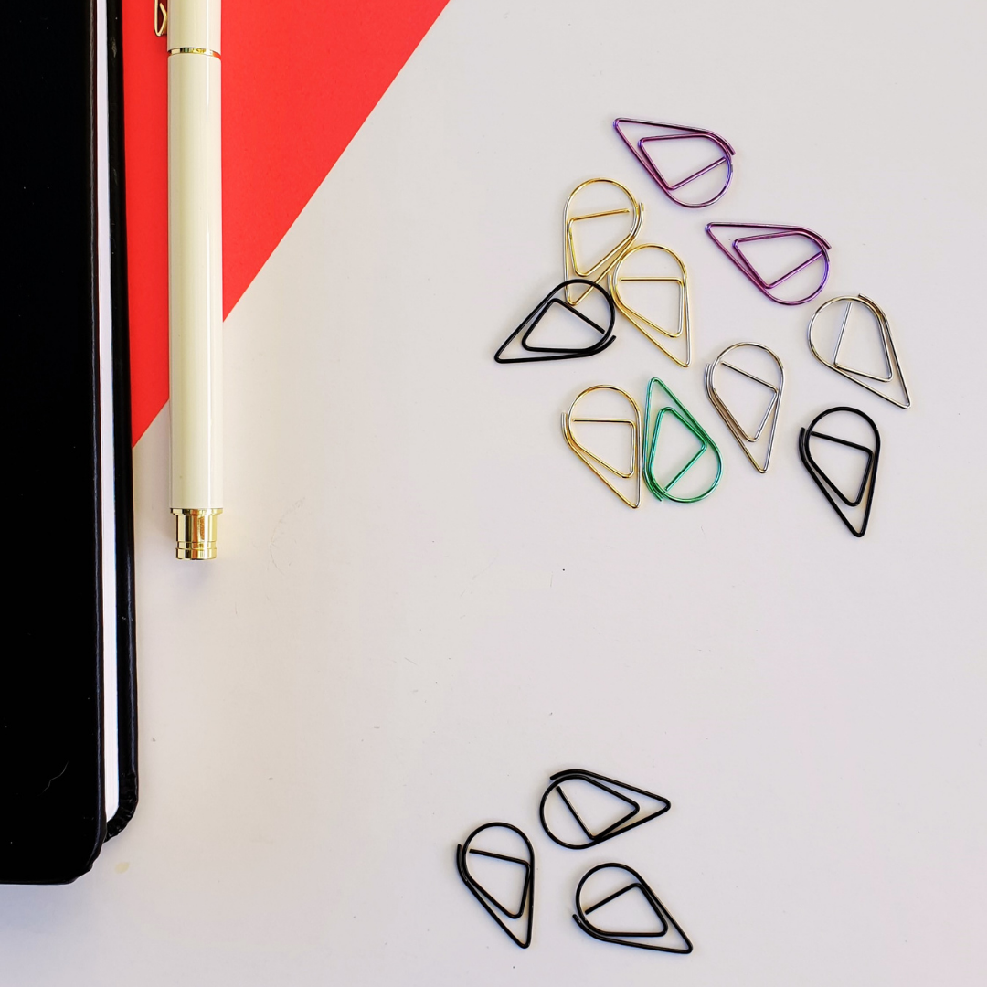 water-drop-paper-clips-planner-accessories